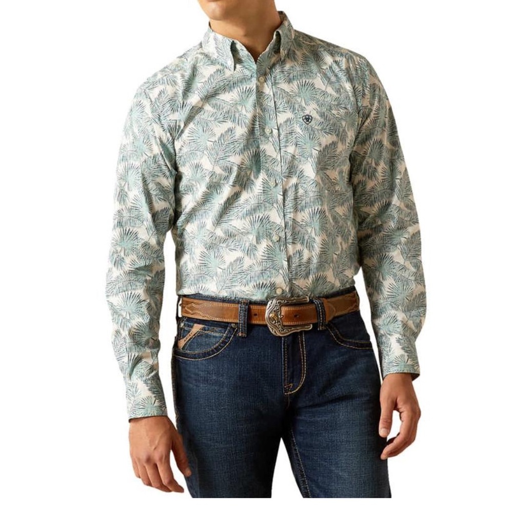 Ariat Eamanuel Long Sleeve Reef Water Men's Shirt